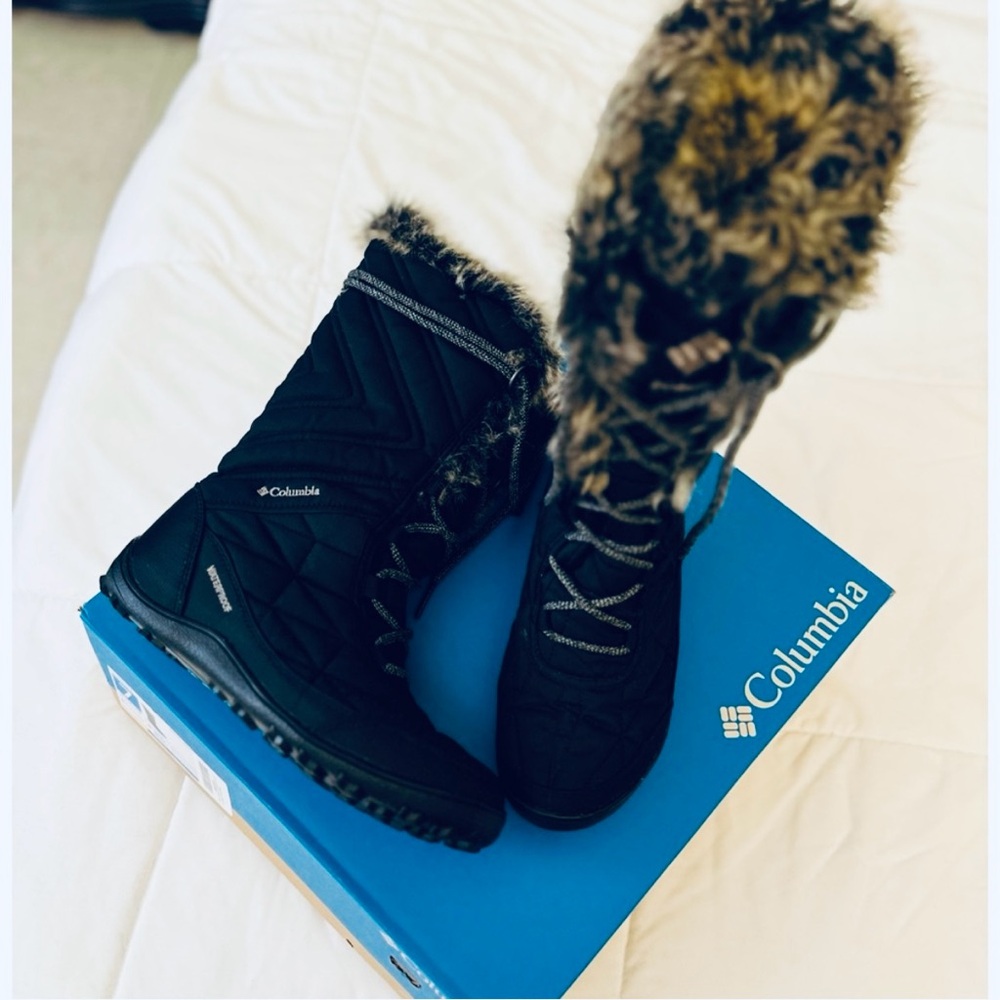 Columbia Minx Mid III Insulated Waterproof Boots Black Titanium Grey Size 7. - Picture 8 of 13